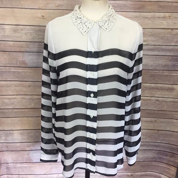LC Lauren Conrad Sheer Blouse - Picture 1 of 5